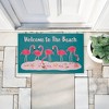 Stupell Industries Flamingo Beach Greetings Printed Outdoor Door Mat, design by Darlene Seale, 18"x30" - 4 of 4