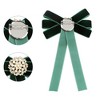 INSPIRE CHIC Women's Faux Pearl Bow Brooch Pre-Tied Clip Ribbon Solid Bow Neck Tie - 3 of 4