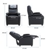 Syemin Accent Chairs, Classic and Traditional Manual Recliner Chair with Comfortable Arms and Back Single Sofa for Living Room, Black, 28"*34"*38" - 4 of 4