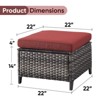 Gymojoy Outdoor Patio Footstool Ottomans with Cushion - 2 of 4