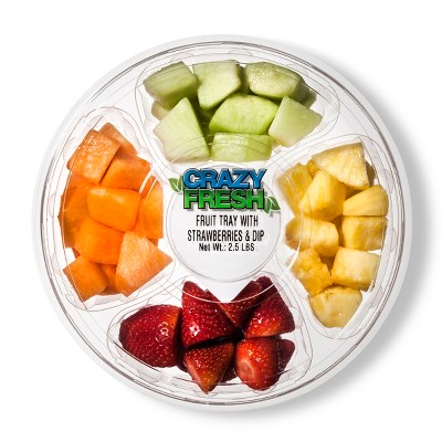 Crazy Fresh Cut Fruit Tray with Strawberries & Dip - 2.5lb