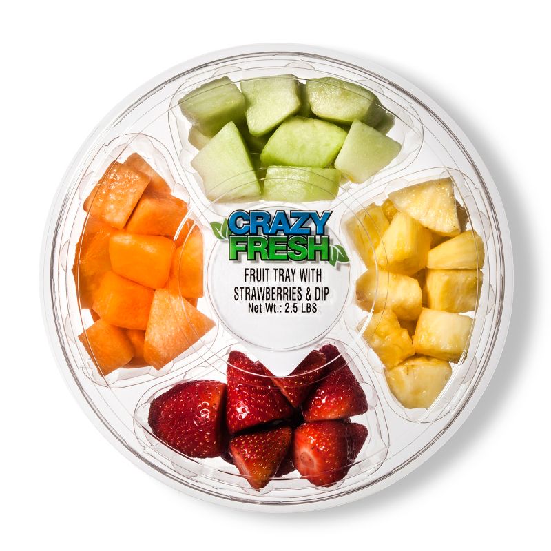Crazy Fresh Cut Fruit Tray with Strawberries &#38; Dip - 2.5lb, 1 of 4