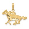 Black Bow Jewelry 14k Yellow Gold Race Horse and Jockey Pendant - 3 of 4