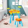 Costway 24 Key DJ Piano Keyboard Drum Toy Music Instrument w/MP3 Microphone Cymbal Pink\Blue - 2 of 4