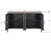 Antique Black 4-Door?Cabinet with Carved Flower Handles - 3 of 4
