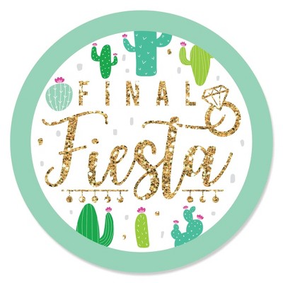 Big Dot of Happiness Final Fiesta - Last Fiesta Bachelorette Party Circle Sticker Labels - 24 Count