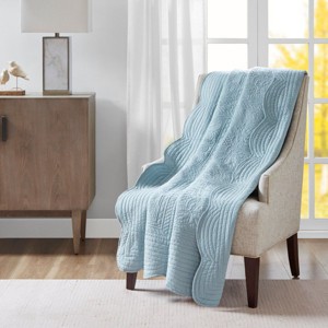 Sapphtopaz Oversized Quilted Throw Blanket, Scalloped Edges Cooling Blanket Throw Blanket, 60x72 Inches, Machine Washable for Living Room or Bedroom - 1 of 4