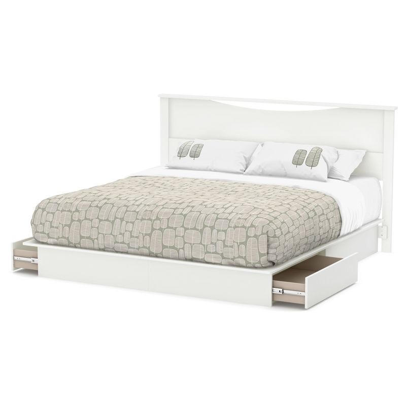 Queen Step One Platform Bed with Drawers - South Shore, 5 of 8