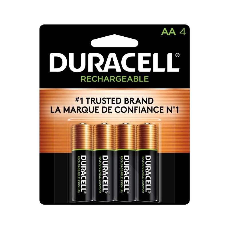 Duracell Rechargeable AA Batteries - 4 Pack - Compatible with NiMH Battery Chargers, 1 of 8