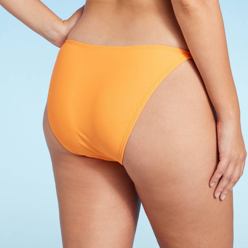 Women's Extra Cheeky Extra High Leg Crochet Bikini Bottom - Wild Fable™ Multi Orange Striped, 6 of 9