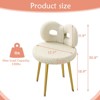 Vanity Chair with Back, Makeup Chair, Swivel Design,No Wheels,Small Upholstered Vanity Chair for Girls with Cute Bow Backrestst for Bedroom - 2 of 4