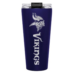 NFL Minnesota Vikings Big Slim Travel Tumbler - 32oz: Stainless Steel, Lidded Drinkware - 1 of 3
