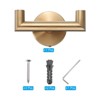 Unique Bargains Stainless Steel Round Wall Mounted Decorative Double Towel Hook - 3 of 3