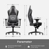 NicBex Adjustable Height Gaming Chair,High Back Office Chair with Lumbar Support and Flip-up Armrests for Gaming Work Study,Red - 3 of 4