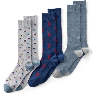 Lands' End Men's Novelty Dress Socks 3 Pack - 1 of 2