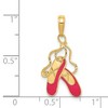 Black Bow Jewelry 14k Yellow Gold and Enamel Pink Ballet Slippers Pendant - 4 of 4