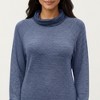 Anna-Kaci Women's Long Sleeve Cowl Neck Top with Contrast Cuffs and Hem - 3 of 4