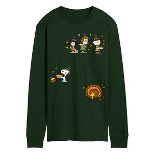 Men's - Peanuts - Thanksgiving Long Sleeve Graphic T-Shirt - 1 of 3