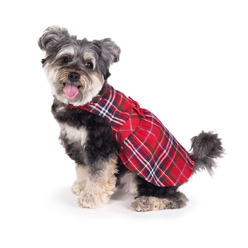 The Worthy Dog Red Plaid Flannel Adjustable Pet Dress, 3 of 4
