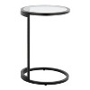 NicBex Round End Table with Clear Glass Table Top Small Side Table in Black Metal for Indoor Outdoor - 3 of 4