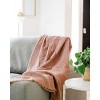 Slickblue Linen Throw Blanket with Frayed Edges, Stone Washed 84 x 60 Inch Cover in Blush, Ash Rose or Oyster - 4 of 4