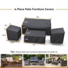 Akefit Gray Outdoor Furniture Cover Set 4-Piece Waterproof Patio Chair Loveseat Table Ottoman Protector - 2 of 4