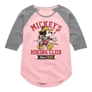 Girls' - Disney - Mickey & Friends Shirt Tail Raglan Graphic T-shirt - 1 of 3