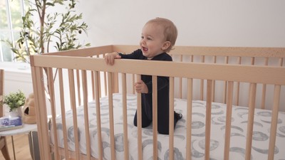 Organic Cotton Jersey Knit Cloud White Fitted Crib Sheet