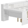 KTMBDW Twin/Full Size Daybed with 3 Storage Cabinets and 2 Drawers, Wooden L-Shape Daybed Frame with Study Desk and Built-in Bookshelf for Bedroom - 4 of 4