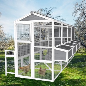 Tinyhomie Chicken Coop with Run 10 Chickens Outdoor Wooden Walk-in 95 inchX80 inchX83 inch - 1 of 4