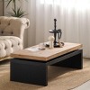 INFURNIC Coffee Tables Modern Black Floating Top Coffee Table with Spacious Design and Premium Wood Construction, Brown, 47.64"*23.62"*16.3" - 3 of 4