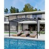 Outdoor Patio Pergola Arched Metal Gazebo with Retractable Canopy Waterproof Sun Shade for Garden Lawn Backyards - 4 of 4
