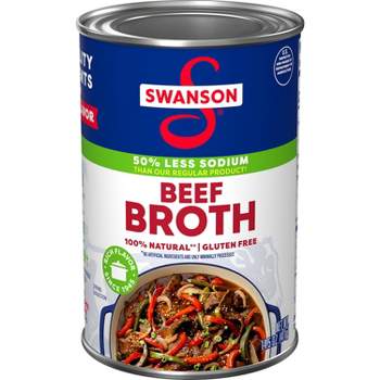 Swanson 100% Natural Gluten Free 50% Less Sodium Beef Broth - 14.5oz