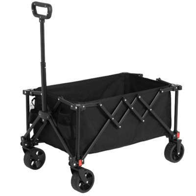 BEAFUP Folding Wagon Cart with All Terrain Wheels & Adjustable Handle,360° Smooth Mobility,Foldable Design for Camping,Shopping,Sports,Outdoor