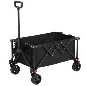 FATMOON Folding Wagon Cart with All Terrain Wheels & Adjustable Handle,360° Smooth Mobility,Foldable Design for Camping,Shopping,Sports,Outdoor - 1 of 4