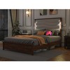 Queen Size Platform Bed with Upholstered Headboard, Charging Station and LED Lights - 4 of 4