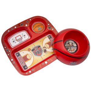 Remarkabowl 2-Piece Kids Sports Mealtime Set - Basketbowl, Red - 1 of 1