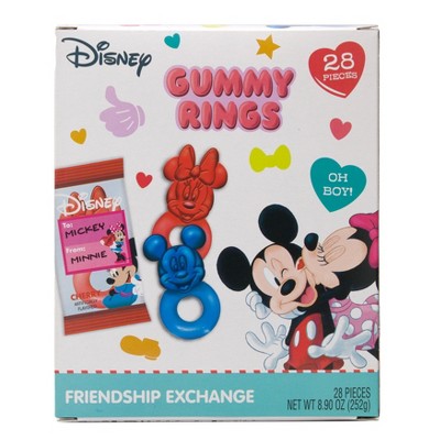 Mickey Mouse Valentine's Friendship Exchange Gummy Rings Box - 8.90oz/28ct