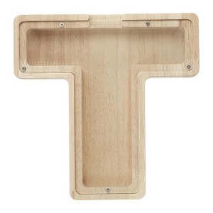 Unique Bargains Wooden Alphabet Money Saving Box Party Decorative Bank - 1 of 4