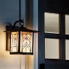 11.75" 1-Light Geometric Outdoor Wall Lantern Sconce Oil Rubbed Bronze - River of Goods: Stained Glass, ETL Listed - 2 of 4