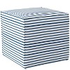 Skyline Furniture French Seam Ottoman in Nautical Stripe Navy: Modern Footstool, No Assembly, Wood Frame - 2 of 4
