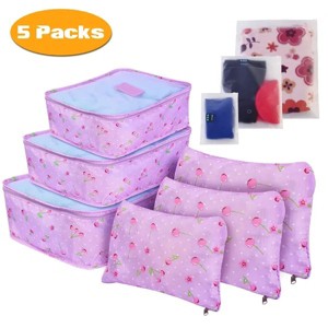 Racxily 9Pcs/Set Clothes Storage Bags Water-Resistant Travel Luggage Organizer Clothing Packing Cubes for Blouse Hosiery Stocking - 1 of 4
