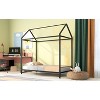 NicBex Twin Size Metal Montessori Bed with House Shaped Frame,Floor Bed for Kids,Modern Toddler Bed for Bedroom,Black - 2 of 4