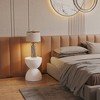 LeisureMod Minimalist Fiberstone Hourglass Side Table - Sage Series, Patio or Indoor Use - 3 of 4