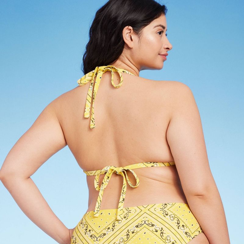 Women's Bandana Print Triangle Bikini Top - Wild Fable™ Yellow, 3 of 7
