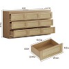 9 Drawer Dresser for Bedroom, Farmhouse Rattan Dressers & Chests of Drawers with Charging Station, Wooden Storage Organizer - 2 of 4
