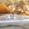 BRINJOY 2 Carat Moissanite 4 Prong Solitaire Stud Earrings in 18k White Gold Plating for Women - 2 of 4