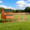 ORRD Portable Chicken Coop with Wheels & Nesting Box, Mobile Wooden Hen House with Outdoor Run for Backyard Poultry, Natural - 4 of 4