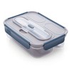 Built Gourmet 3 Compartment Bento Lunch Box (Teal), BPA Free Microwave Safe Food Container with Utensils, Dishwasher Safe Leakproof Meal Holder - 2 of 4