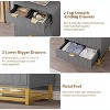 homfan 5 Drawer Dresser with Metal Legs, Modern Chest Organizer with Wide Storage, Chest of Drawers for Bedroom, Living Room, Entryway - 4 of 4